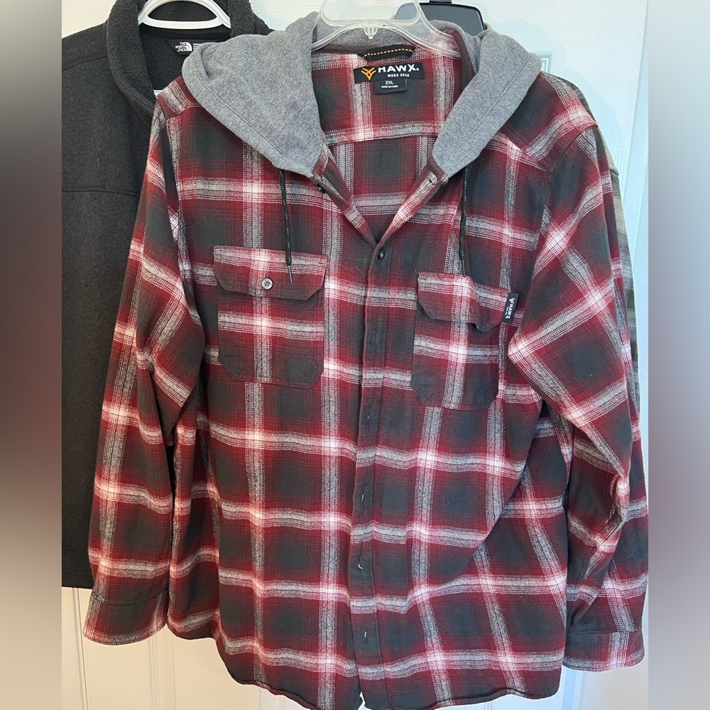 Men’s Hawx flannel hoodie; XXL great used condition